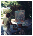 Kelly painting Ficus Cathedral, Snug Harbor, Stuart, Florida