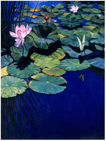Lotus Pads in Oil Paint, Julianne at Ballet, by Kelly Arnold, painted in oils, art instruction, art classes, Stuart, Florida, 15 year artist and art instructor, oils classes, acrylics classes, watercolor classes, drawing classes, computer graphics classes, all mediums classes, sculpture classes, puppets classes, plein air classes, Port Salerno, Jensen Beach, Stuart Florida